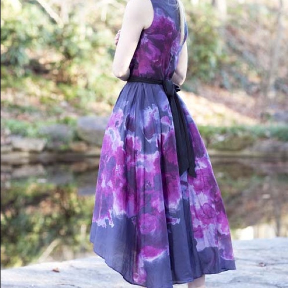 Lela Rose for target watercolor purple midi dress - Picture 5 of 12